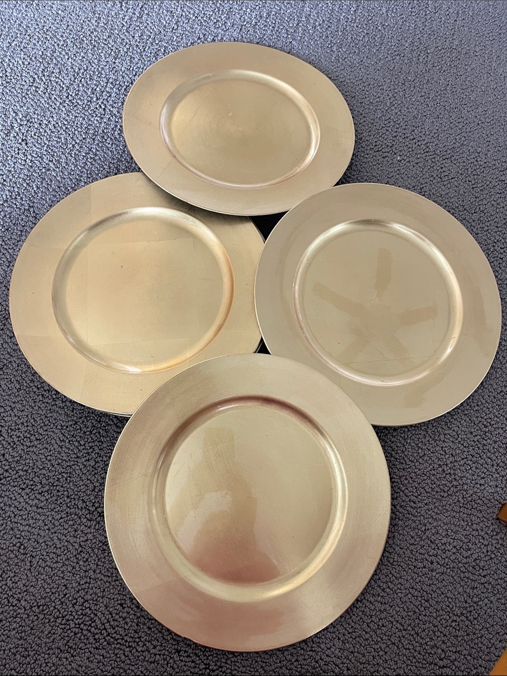 Set of 4 Gold Lacquer Plate Chargers